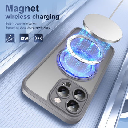 For iPhone 16 Pro Max Translucent Frosted MagSafe Rotating Holder Phone Case with AI Button(Grey) - iPhone 16 Pro Cases by buy2fix | Online Shopping UK | buy2fix