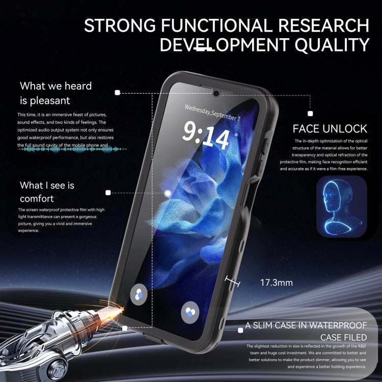 For Samsung Galaxy A16 5G / 4G RedPepper IP68 Waterproof PC Hybrid TPU Phone Case(Black) - Galaxy Phone Cases by RedPepper | Online Shopping UK | buy2fix