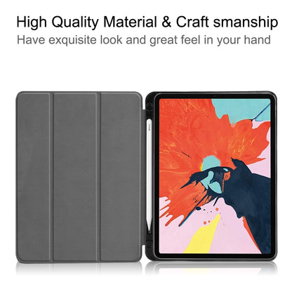 For iPad Air 11 2025 / 2024 / 2022 / 2020 10.9 Custer Texture TPU Horizontal Flip Leather Case with Sleep / Wake-up Function & Three-folding Holder & Pen Slot(Black) - iPad Air (2022) / (2020) 10.9 Cases by buy2fix | Online Shopping UK | buy2fix