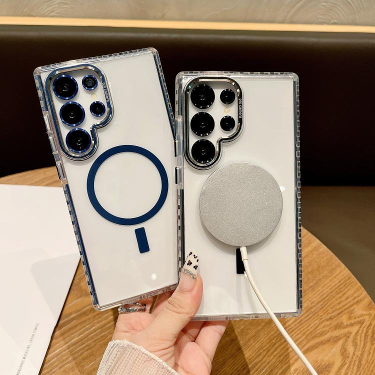 For Samsung Galaxy S25 Ultra 5G Transparent MagSafe Phone Case with Lens Film(Black) by buy2fix