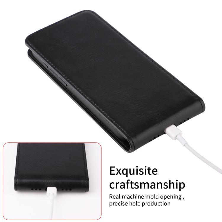 For Nothing CMF Phone 1 Magnetic Vertical Flip Leather Phone Case(Black) - Nothing Cases by buy2fix | Online Shopping UK | buy2fix