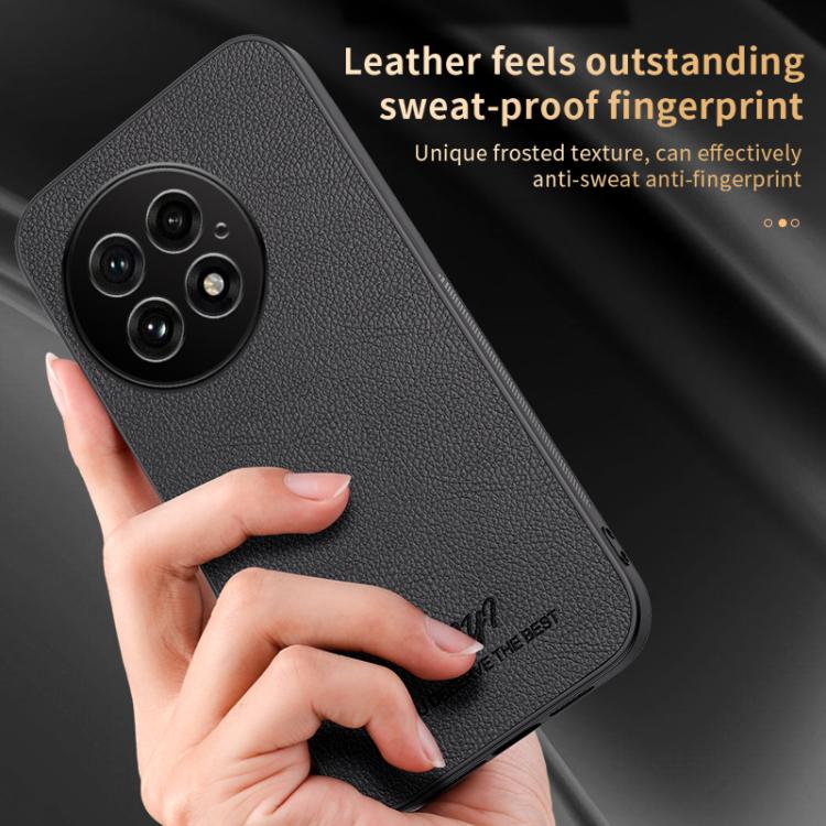 For OnePlus 13 HUIYI Leather Magnetic Phone Case(Blue) - OnePlus Cases by buy2fix | Online Shopping UK | buy2fix