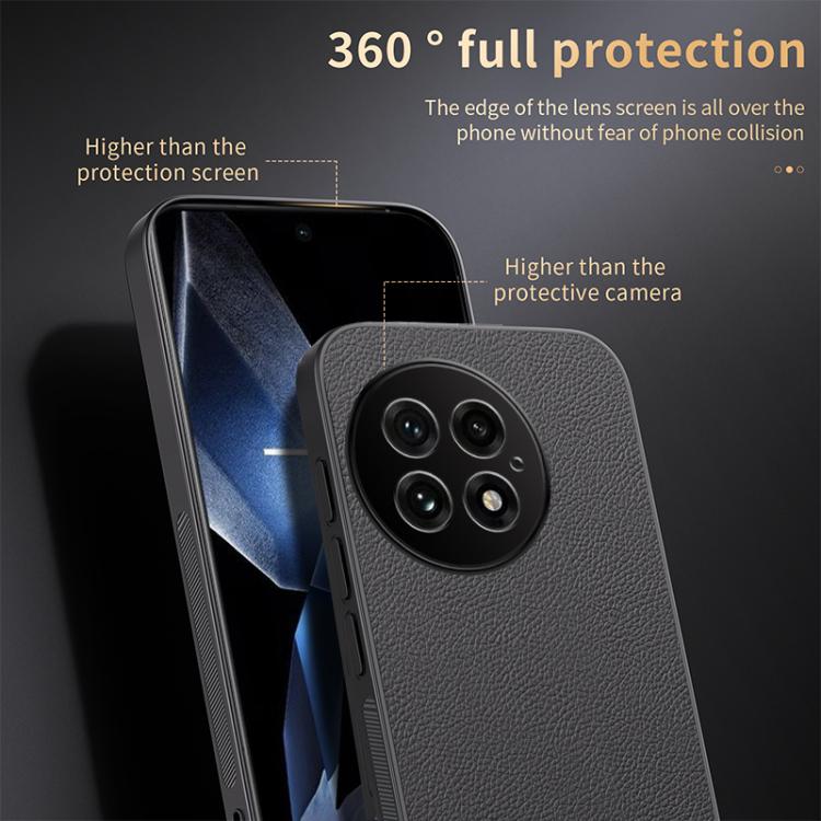 For OnePlus 13 HUIYI Leather Magnetic Phone Case(Blue) - OnePlus Cases by buy2fix | Online Shopping UK | buy2fix