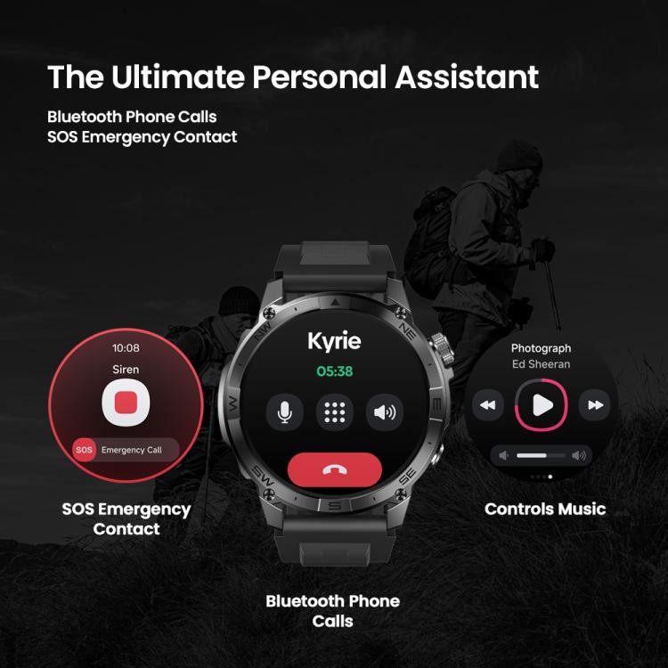 Zeblaze Stratos 2 Plus 1.43 inch Screen 3 ATM Health and Fitness GPS Smart Watch(Graphite Black) - Smart Watches by Zeblaze | Online Shopping UK | buy2fix