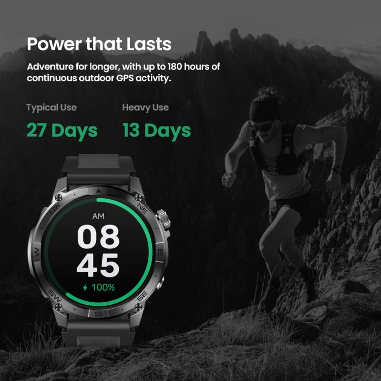 Zeblaze Stratos 2 Plus 1.43 inch Screen 3 ATM Health and Fitness GPS Smart Watch(Graphite Black) - Smart Watches by Zeblaze | Online Shopping UK | buy2fix