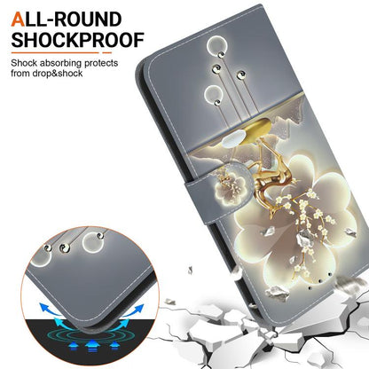 For iPhone 16e Crystal Texture Colored Drawing Leather Phone Case(Sika Deer) - iPhone 16e Cases by buy2fix | Online Shopping UK | buy2fix