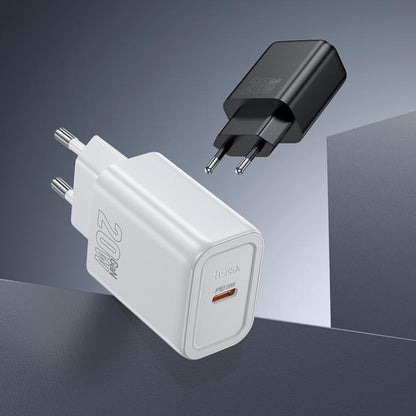 hoco N60 PD20W Type-C Charger Set with 1m Type-C to Type-C Cable, Specification:EU Plug(White) - USB Charger by hoco | Online Shopping UK | buy2fix