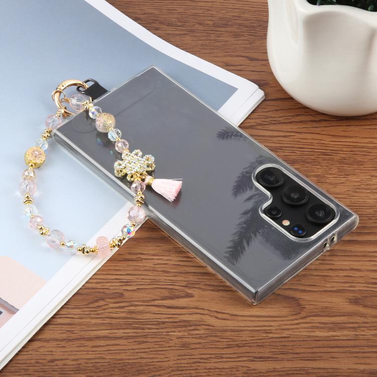 True Lover Knot Bead Chain Anti-Lost Phone Short Lanyard(Pink) - Lanyards & Wrist Straps by buy2fix | Online Shopping UK | buy2fix