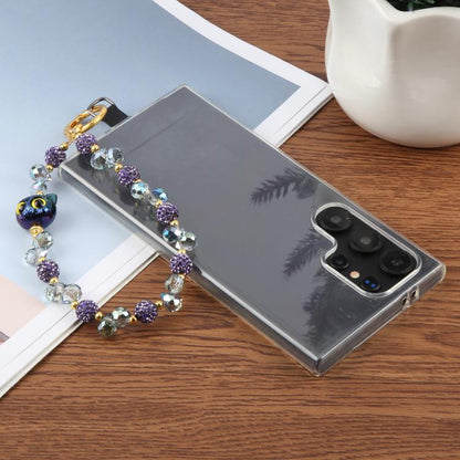 Cat Eye Bead Chain Anti-Lost Phone Short Lanyard(Purple) - Lanyards & Wrist Straps by buy2fix | Online Shopping UK | buy2fix