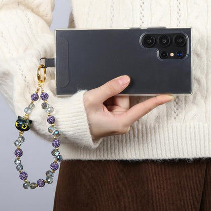 Cat Eye Bead Chain Anti-Lost Phone Short Lanyard(Gold) - Lanyards & Wrist Straps by buy2fix | Online Shopping UK | buy2fix