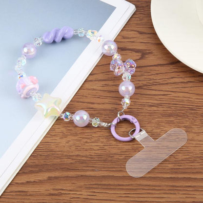 Spiral Bead Chain Phone Anti-lost Short Lanyard(Purple) - Lanyards & Wrist Straps by buy2fix | Online Shopping UK | buy2fix