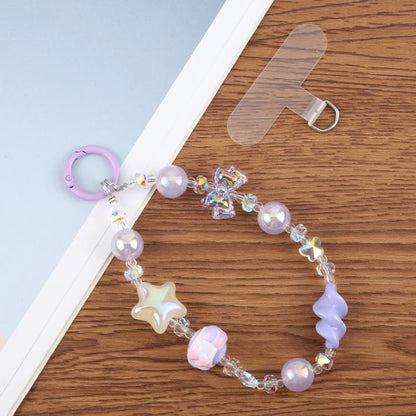 Spiral Bead Chain Phone Anti-lost Short Lanyard(Purple) - Lanyards & Wrist Straps by buy2fix | Online Shopping UK | buy2fix