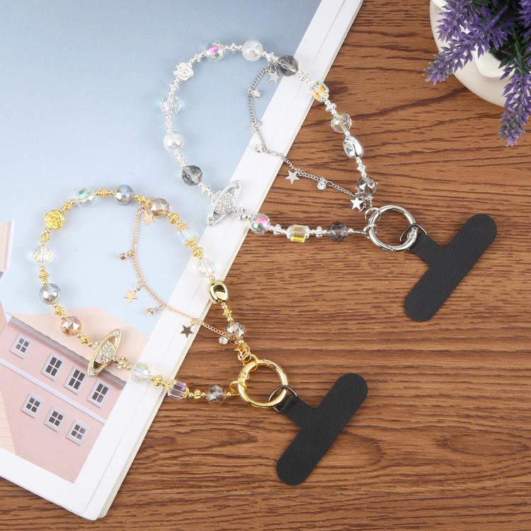 Tassels Diamond Chain Phone Anti-lost Short Lanyard(Gold) - Lanyards & Wrist Straps by buy2fix | Online Shopping UK | buy2fix