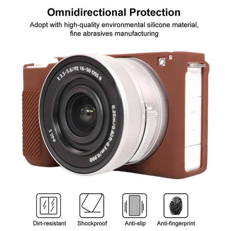For Sony ZV-E10 II / ZV-E10M2 Glossy Soft Silicone Protective Case(Coffee) - Protective Case by buy2fix | Online Shopping UK | buy2fix