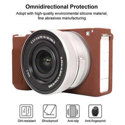 For Sony ZV-E10 II / ZV-E10M2 Glossy Soft Silicone Protective Case(Coffee) - Protective Case by buy2fix | Online Shopping UK | buy2fix