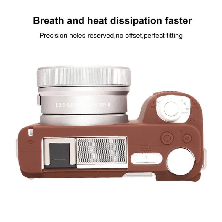 For Sony ZV-E10 II / ZV-E10M2 Glossy Soft Silicone Protective Case(Coffee) - Protective Case by buy2fix | Online Shopping UK | buy2fix