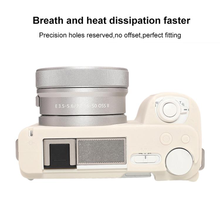 For Sony ZV-E10 II / ZV-E10M2 Glossy Soft Silicone Protective Case(Beige) - Protective Case by buy2fix | Online Shopping UK | buy2fix