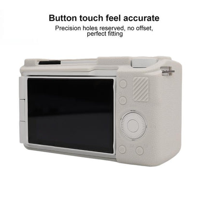 For Sony ZV-E10 II / ZV-E10M2 Litchi Texture Soft Silicone Protective Case(White) - Protective Case by buy2fix | Online Shopping UK | buy2fix