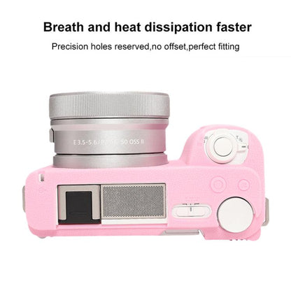 For Sony ZV-E10 II / ZV-E10M2 Litchi Texture Soft Silicone Protective Case(Pink) - Protective Case by buy2fix | Online Shopping UK | buy2fix