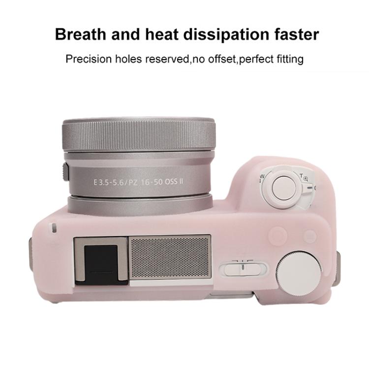 For Sony ZV-E10 II / ZV-E10M2 Litchi Texture Soft Silicone Protective Case(Jelly Pink) - Protective Case by buy2fix | Online Shopping UK | buy2fix