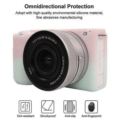 For Sony ZV-E10 II / ZV-E10M2 Litchi Texture Soft Silicone Protective Case(Jelly Pink Green) - Protective Case by buy2fix | Online Shopping UK | buy2fix