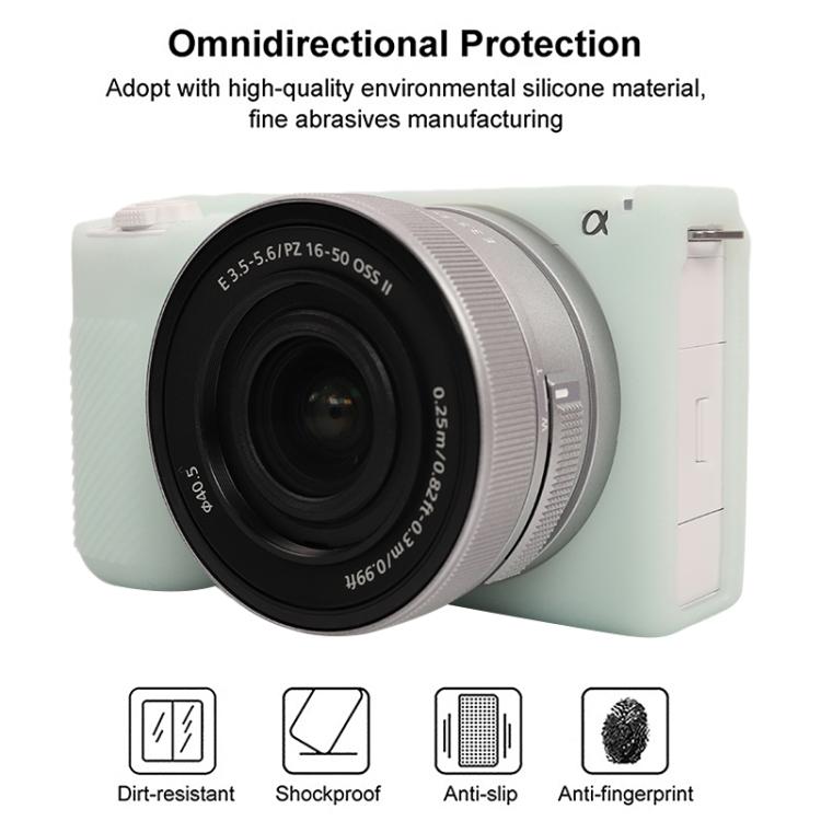 For Sony ZV-E10 II / ZV-E10M2 Litchi Texture Soft Silicone Protective Case(Jelly Green) - Protective Case by buy2fix | Online Shopping UK | buy2fix