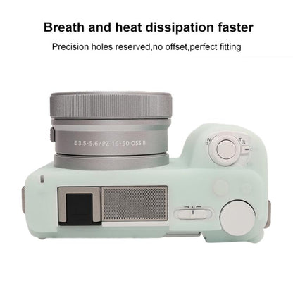 For Sony ZV-E10 II / ZV-E10M2 Litchi Texture Soft Silicone Protective Case(Jelly Green) - Protective Case by buy2fix | Online Shopping UK | buy2fix