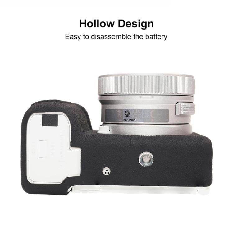 For Sony ZV-E10 II / ZV-E10M2 Litchi Texture Soft Silicone Protective Case(Black) - Protective Case by buy2fix | Online Shopping UK | buy2fix