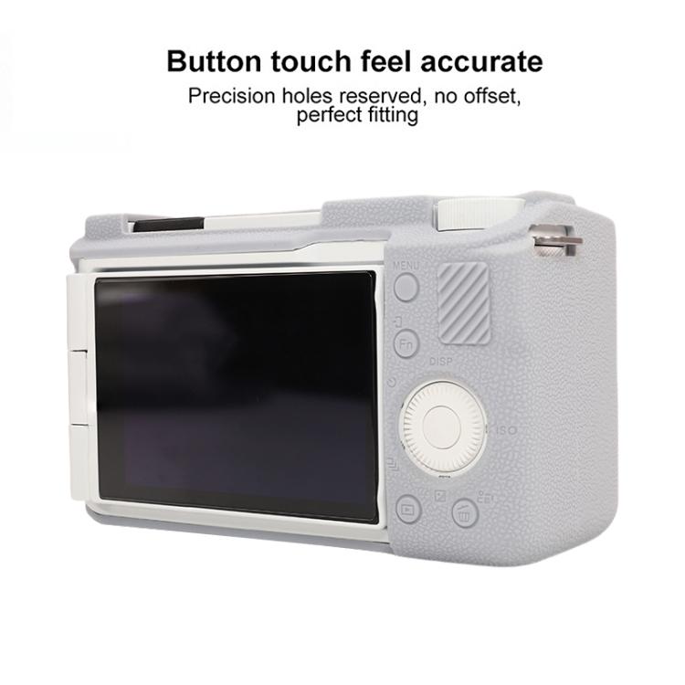 For Sony ZV-E10 II / ZV-E10M2 Litchi Texture Soft Silicone Protective Case(Grey) - Protective Case by buy2fix | Online Shopping UK | buy2fix