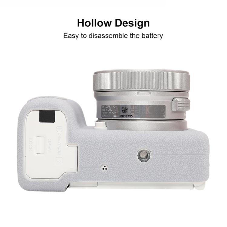 For Sony ZV-E10 II / ZV-E10M2 Litchi Texture Soft Silicone Protective Case(Grey) - Protective Case by buy2fix | Online Shopping UK | buy2fix