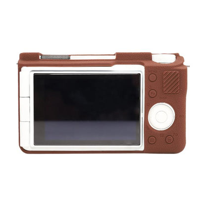 For Sony ZV-E10 II / ZV-E10M2 Litchi Texture Soft Silicone Protective Case(Coffee) - Protective Case by buy2fix | Online Shopping UK | buy2fix