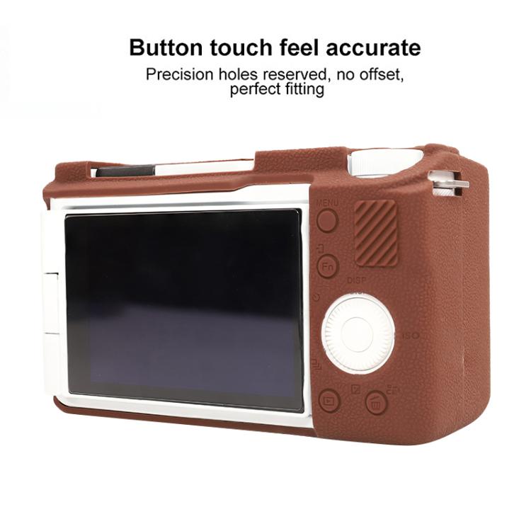 For Sony ZV-E10 II / ZV-E10M2 Litchi Texture Soft Silicone Protective Case(Coffee) - Protective Case by buy2fix | Online Shopping UK | buy2fix