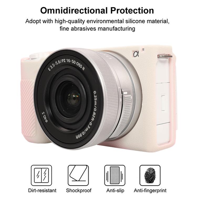 For Sony ZV-E10 II / ZV-E10M2 Litchi Texture Soft Silicone Protective Case(Mist Pink) - Protective Case by buy2fix | Online Shopping UK | buy2fix