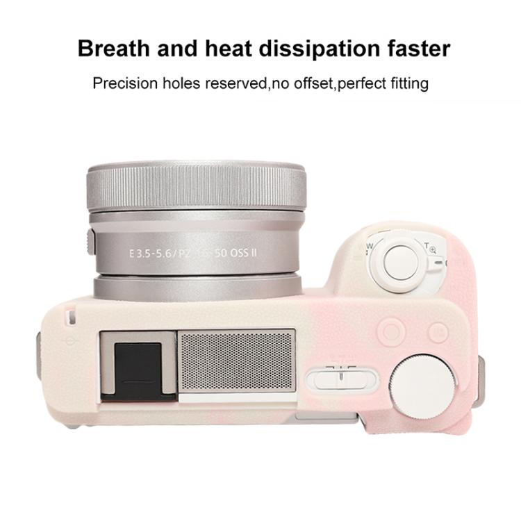 For Sony ZV-E10 II / ZV-E10M2 Litchi Texture Soft Silicone Protective Case(Mist Pink) - Protective Case by buy2fix | Online Shopping UK | buy2fix