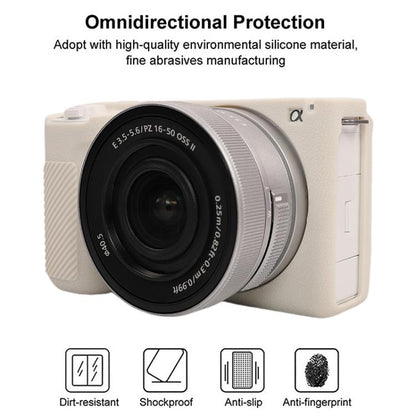 For Sony ZV-E10 II / ZV-E10M2 Litchi Texture Soft Silicone Protective Case(Beige) - Protective Case by buy2fix | Online Shopping UK | buy2fix