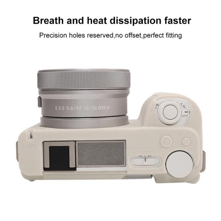 For Sony ZV-E10 II / ZV-E10M2 Litchi Texture Soft Silicone Protective Case(Beige) - Protective Case by buy2fix | Online Shopping UK | buy2fix