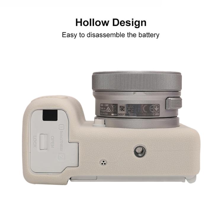 For Sony ZV-E10 II / ZV-E10M2 Litchi Texture Soft Silicone Protective Case(Beige) - Protective Case by buy2fix | Online Shopping UK | buy2fix