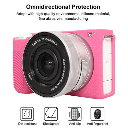 For Sony ZV-E10 II / ZV-E10M2 Litchi Texture Soft Silicone Protective Case(Rose Red) - Protective Case by buy2fix | Online Shopping UK | buy2fix