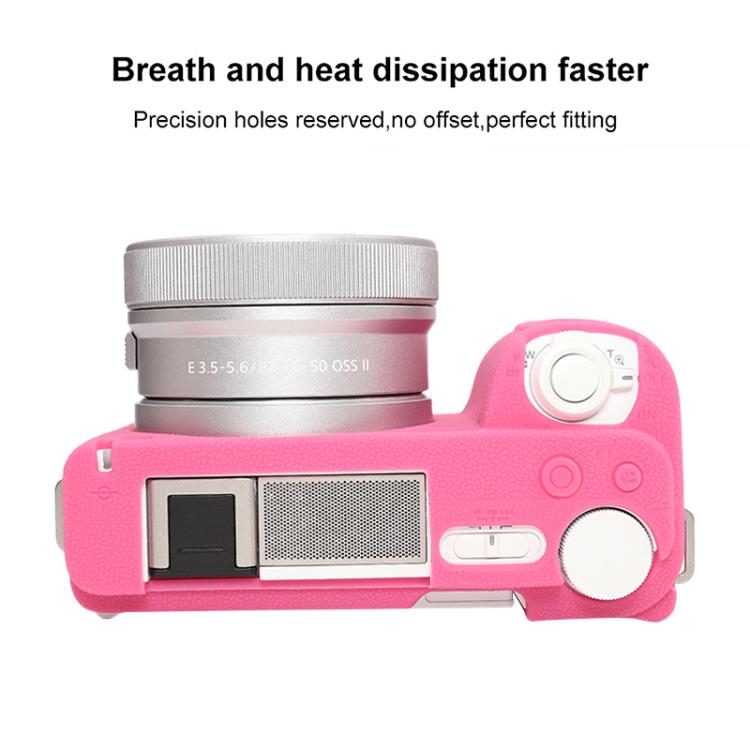 For Sony ZV-E10 II / ZV-E10M2 Litchi Texture Soft Silicone Protective Case(Rose Red) - Protective Case by buy2fix | Online Shopping UK | buy2fix