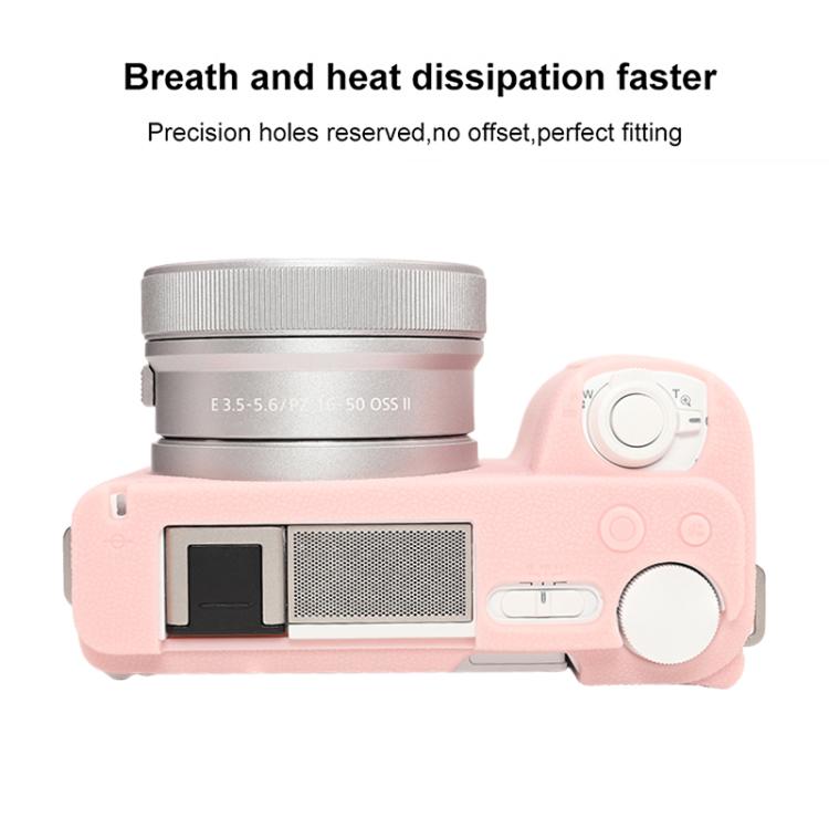 For Sony ZV-E10 II / ZV-E10M2 Litchi Texture Soft Silicone Protective Case(Light Pink) - Protective Case by buy2fix | Online Shopping UK | buy2fix
