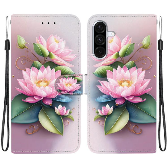 For Samsung Galaxy A26 5G Crystal Texture Colored Drawing Leather Phone Case(Lotus)
