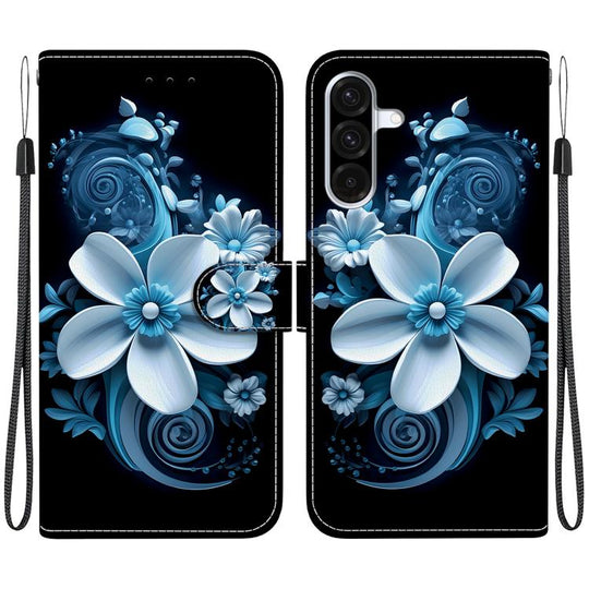 For Samsung Galaxy A26 5G Crystal Texture Colored Drawing Leather Phone Case(Black Orchid)