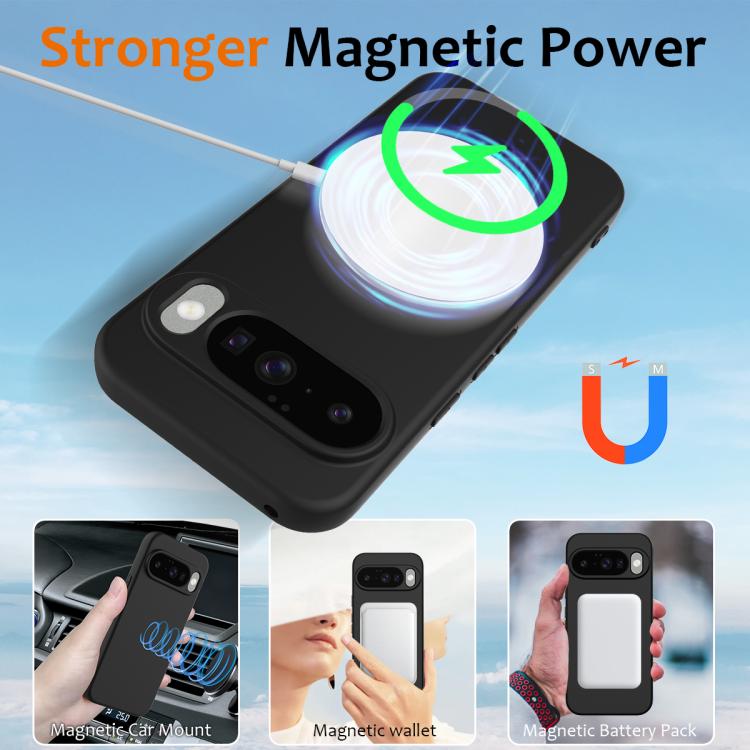 For Google Pixel 10 Shockproof Silicone Magsafe Phone Case(Black) - Google Cases by buy2fix | Online Shopping UK | buy2fix