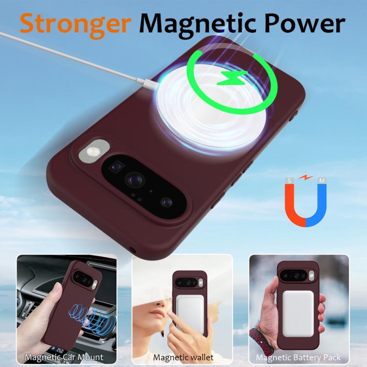 For Google Pixel 10 Shockproof Silicone Magsafe Phone Case(Plum Color) - Google Cases by buy2fix | Online Shopping UK | buy2fix