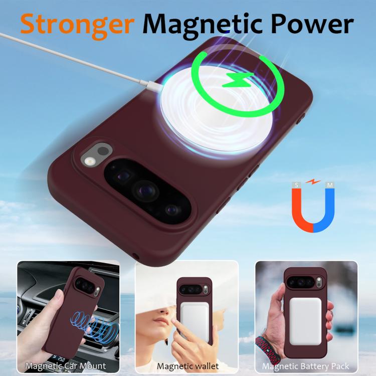For Google Pixel 10 Pro Shockproof Silicone Magsafe Phone Case(Plum Color) - Google Cases by buy2fix | Online Shopping UK | buy2fix