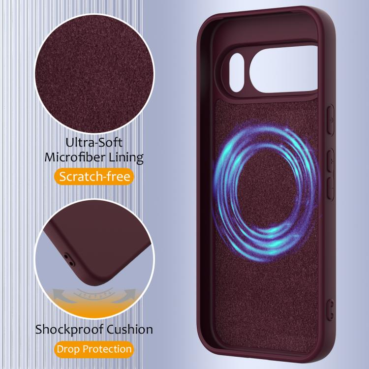 For Google Pixel 10 Pro Shockproof Silicone Magsafe Phone Case(Plum Color) - Google Cases by buy2fix | Online Shopping UK | buy2fix