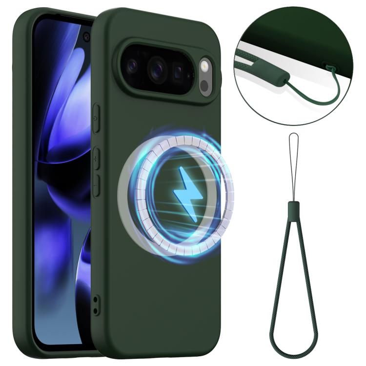 For Google Pixel 10 Pro Shockproof Silicone Magsafe Phone Case(Dark Green) - Google Cases by buy2fix | Online Shopping UK | buy2fix