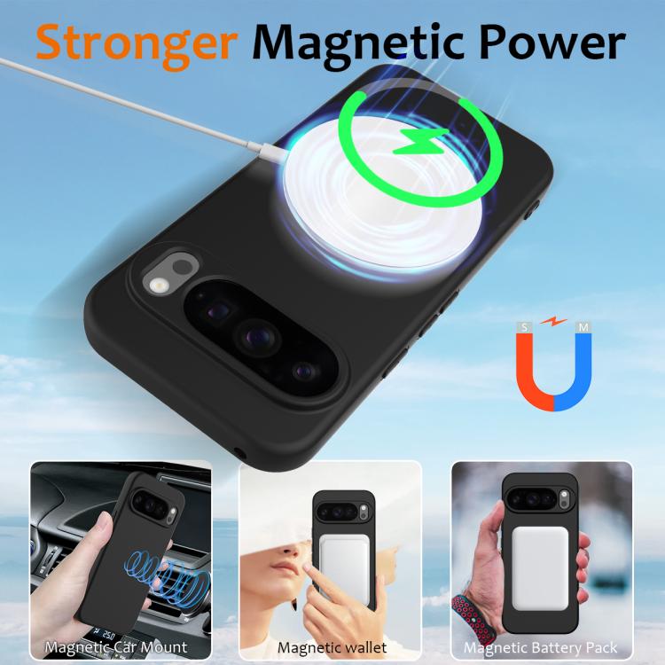 For Google Pixel 10 Pro XL Shockproof Silicone Magsafe Phone Case(Black) - Google Cases by buy2fix | Online Shopping UK | buy2fix