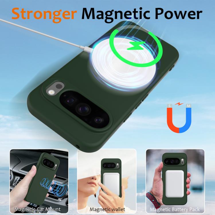 For Google Pixel 10 Pro XL Shockproof Silicone Magsafe Phone Case(Dark Green) - Google Cases by buy2fix | Online Shopping UK | buy2fix