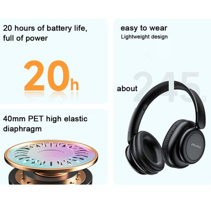 awei A996 Pro Wireless Bluetooth / AUX  V5.3 ANC Headphones(Black) - Headset & Headphone by awei | Online Shopping UK | buy2fix